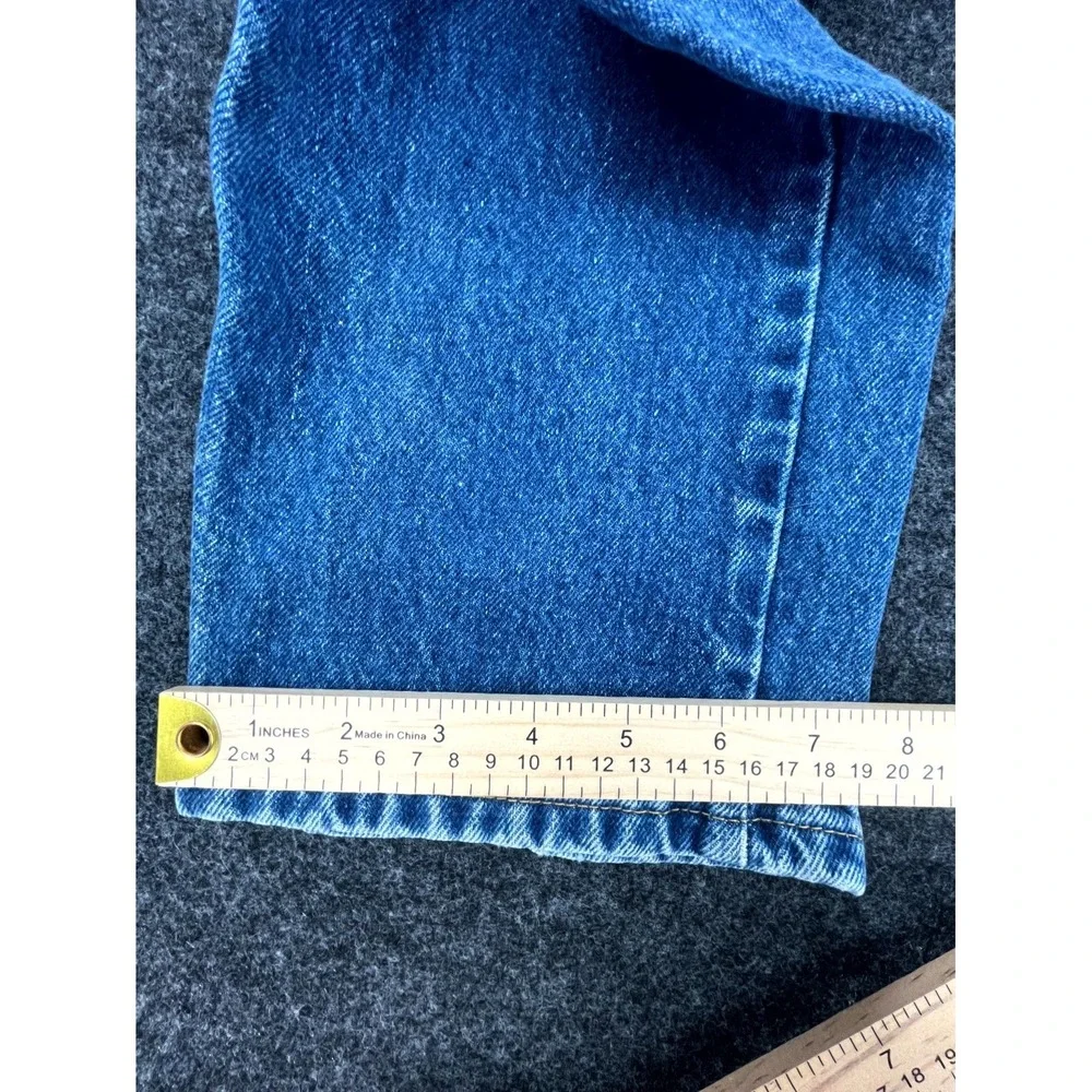 Lee Jeans Mens 32x31 Blue Denim Relaxed Fit Cotton Logo Straight Leg Medium Wash